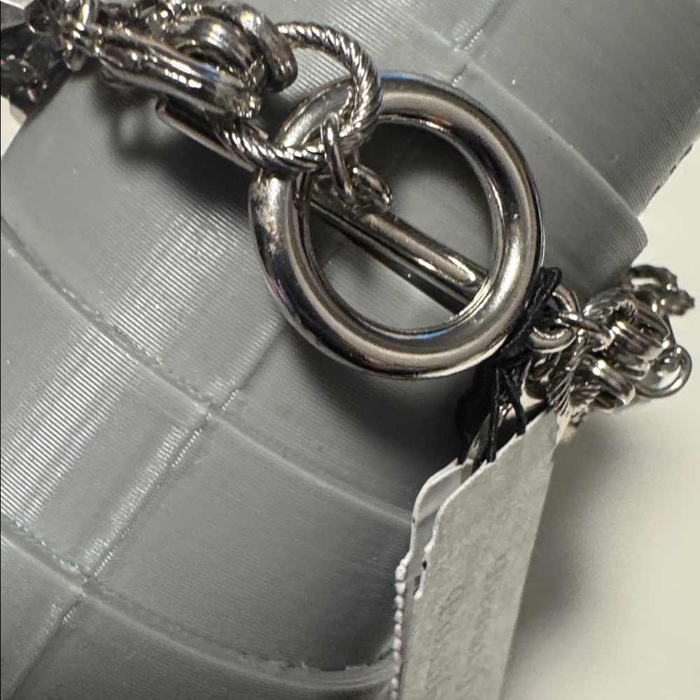 White House Black Market Layered Gray Bead and Chain Bracelet Set (BR1212/4) - Picture 3 of 9